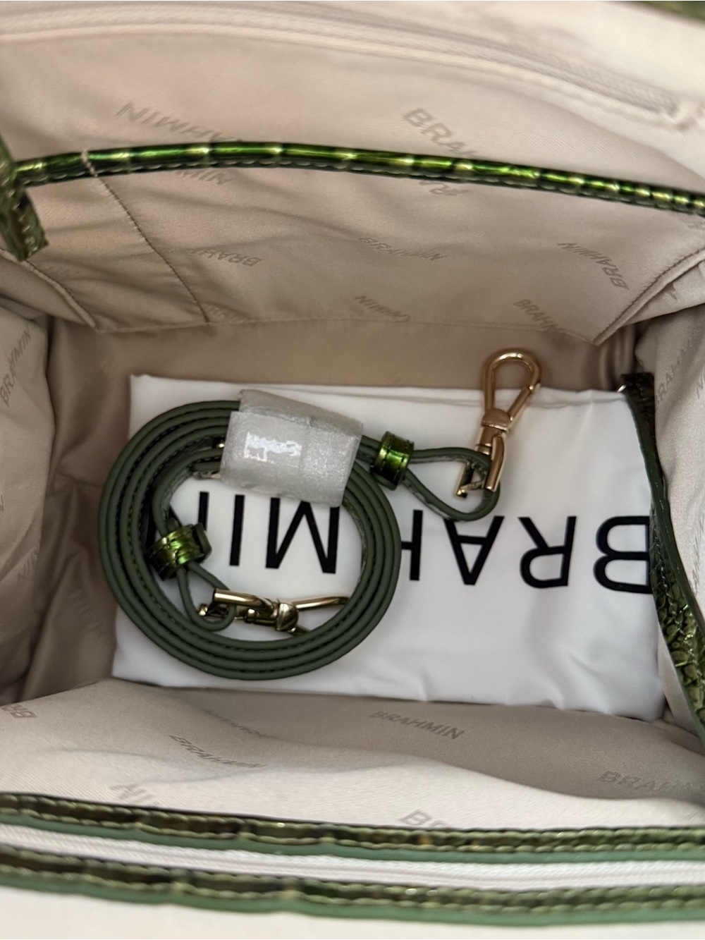 Brahmin Small Caroline Cacti Green Melbourne Leather - Picture 7 of 11